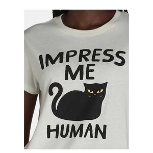 Wound Up Cat Graphic Tee - Cream and Black